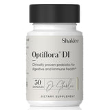 Shaklee envase Optiflora DI al frente mostrando diseño y cantidad