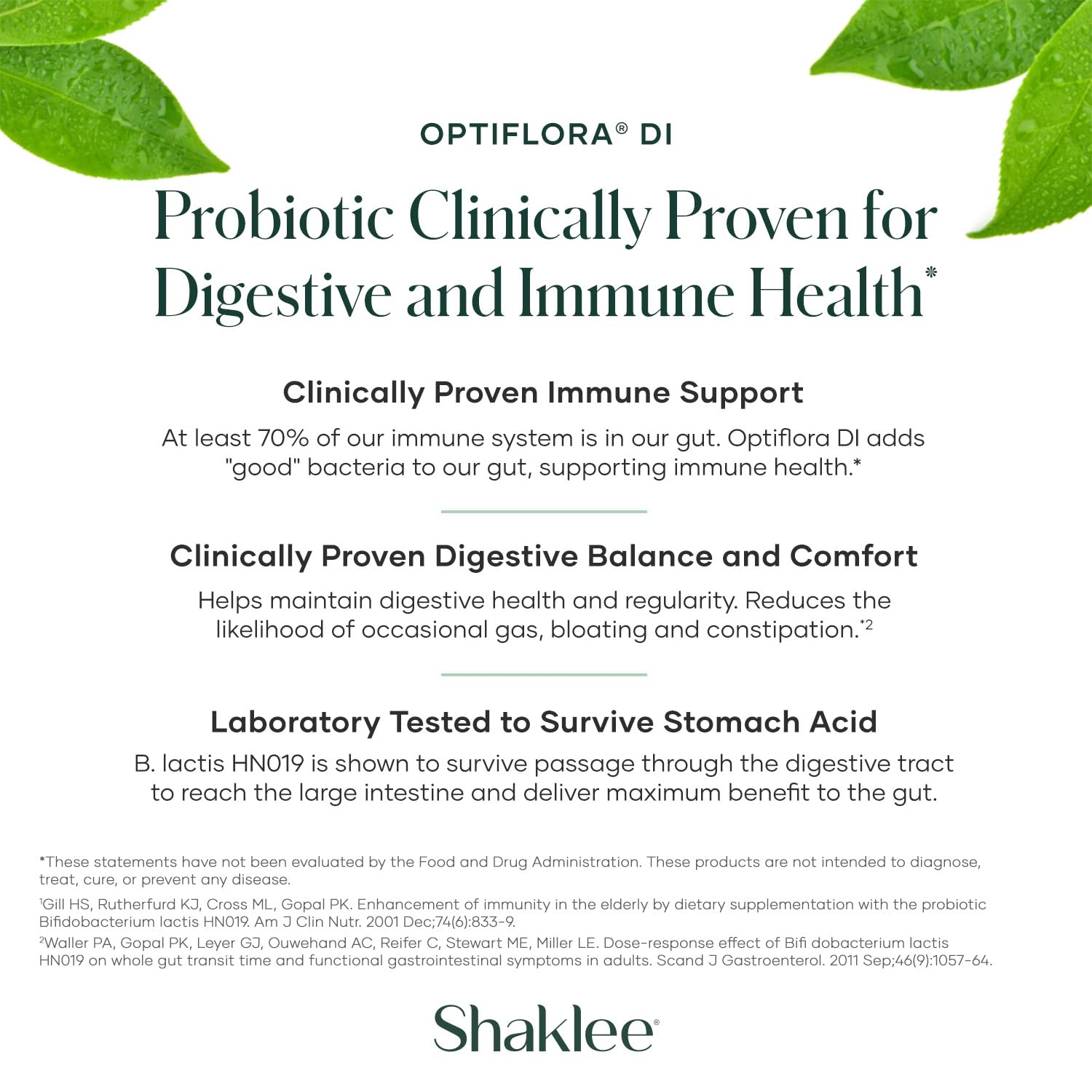 Shaklee etiqueta de ingredientes Optiflora DI para información clara