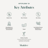 Shaklee Optiflora DI comparado con una moneda para escala visual