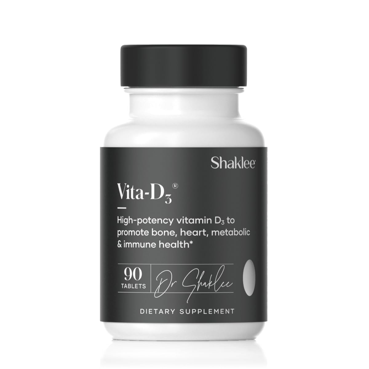 Shaklee envase frontal de Vita‑D3 2000 IU mostrando la cantidad y marca, conveniencia