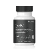 Shaklee envase frontal de Vita‑D3 2000 IU mostrando la cantidad y marca, conveniencia