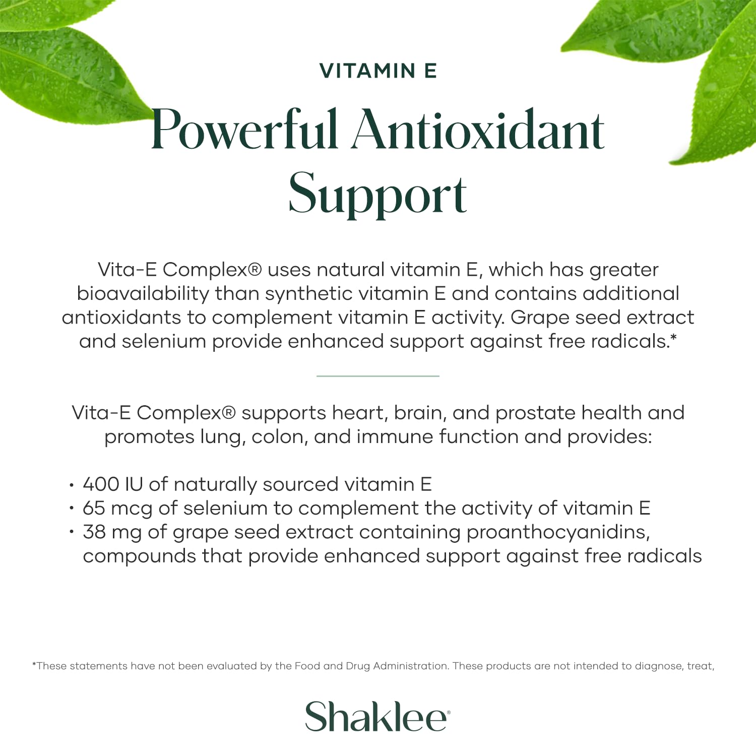 Shaklee Vita-E cápsula en mano junto a comida para uso diario sencillo