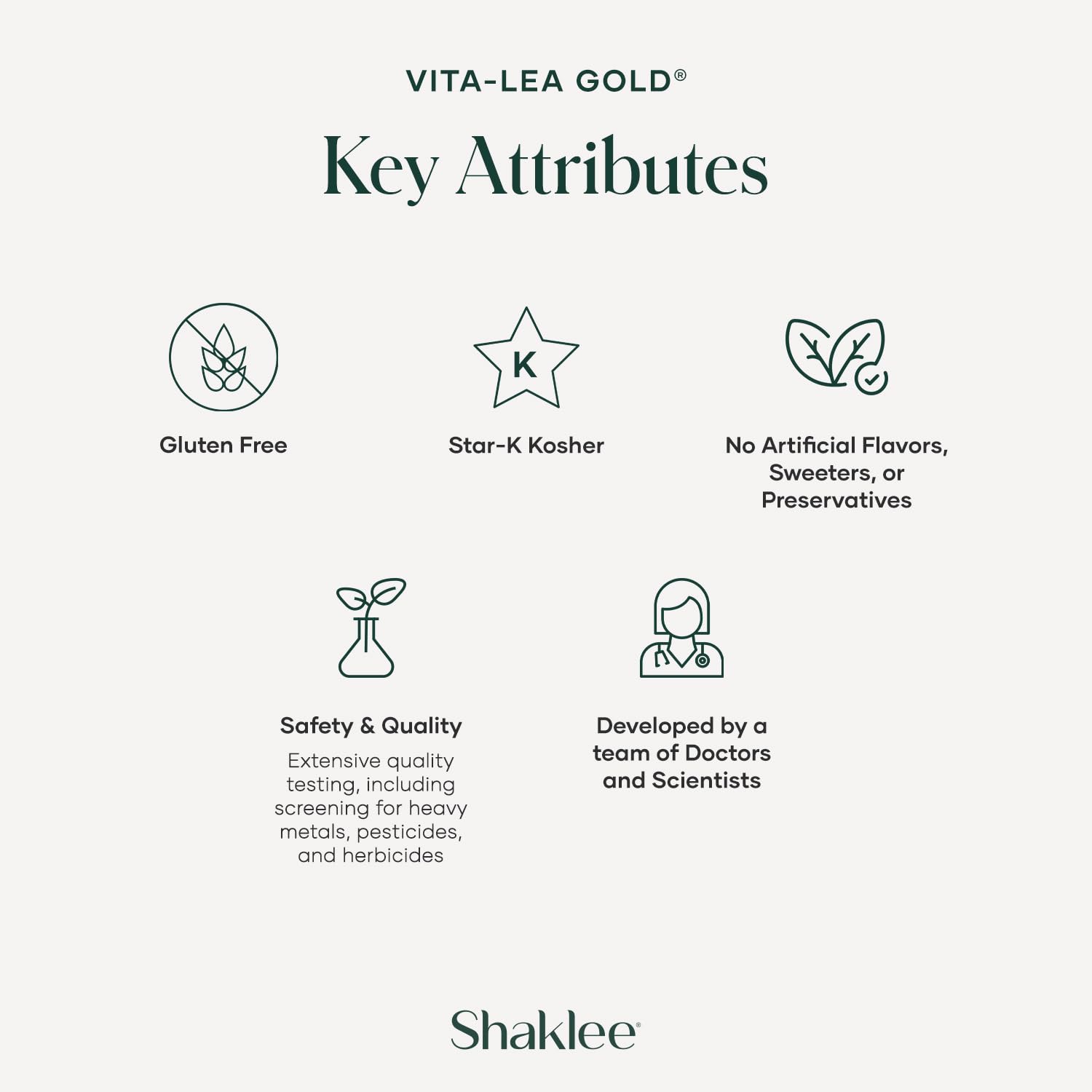 Shaklee Vita‑Lea Gold tableta en mano que ilustra facilidad de ingestión