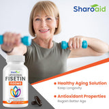 Sharoaid botella abierta con softgels dispersas, ilustra contenido y dosificación diaria