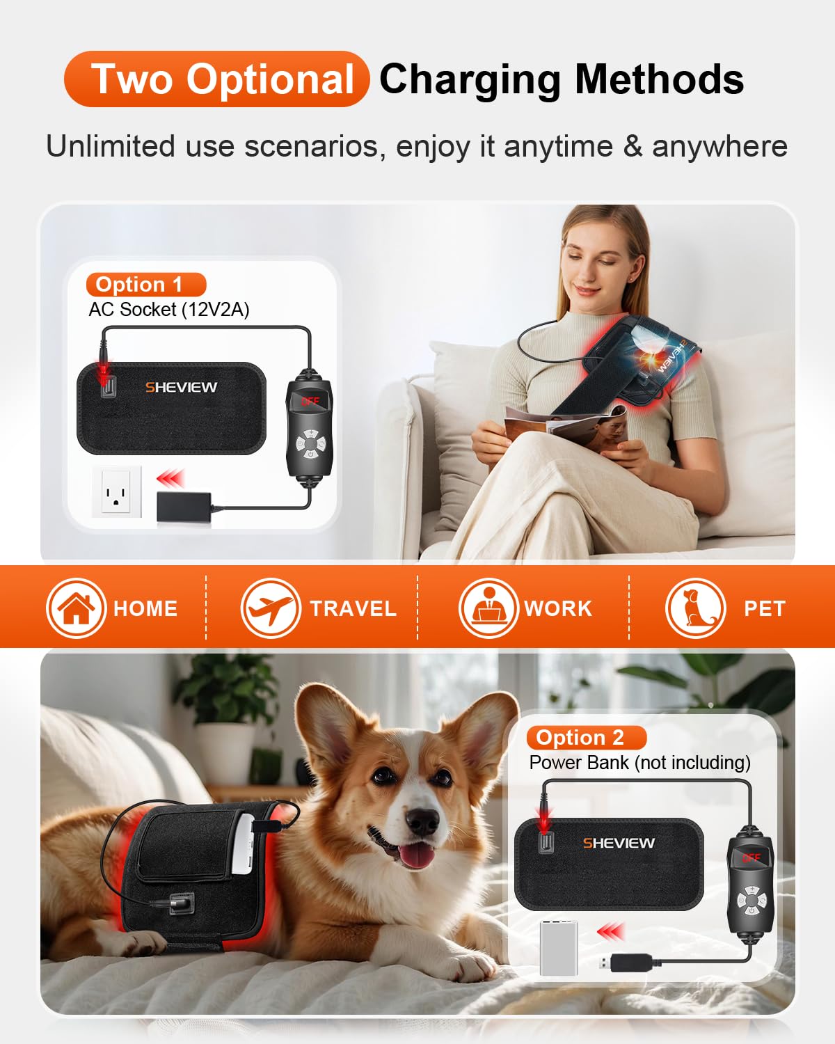 SHEVIEW conectada a powerbank para uso móvil y autonomía