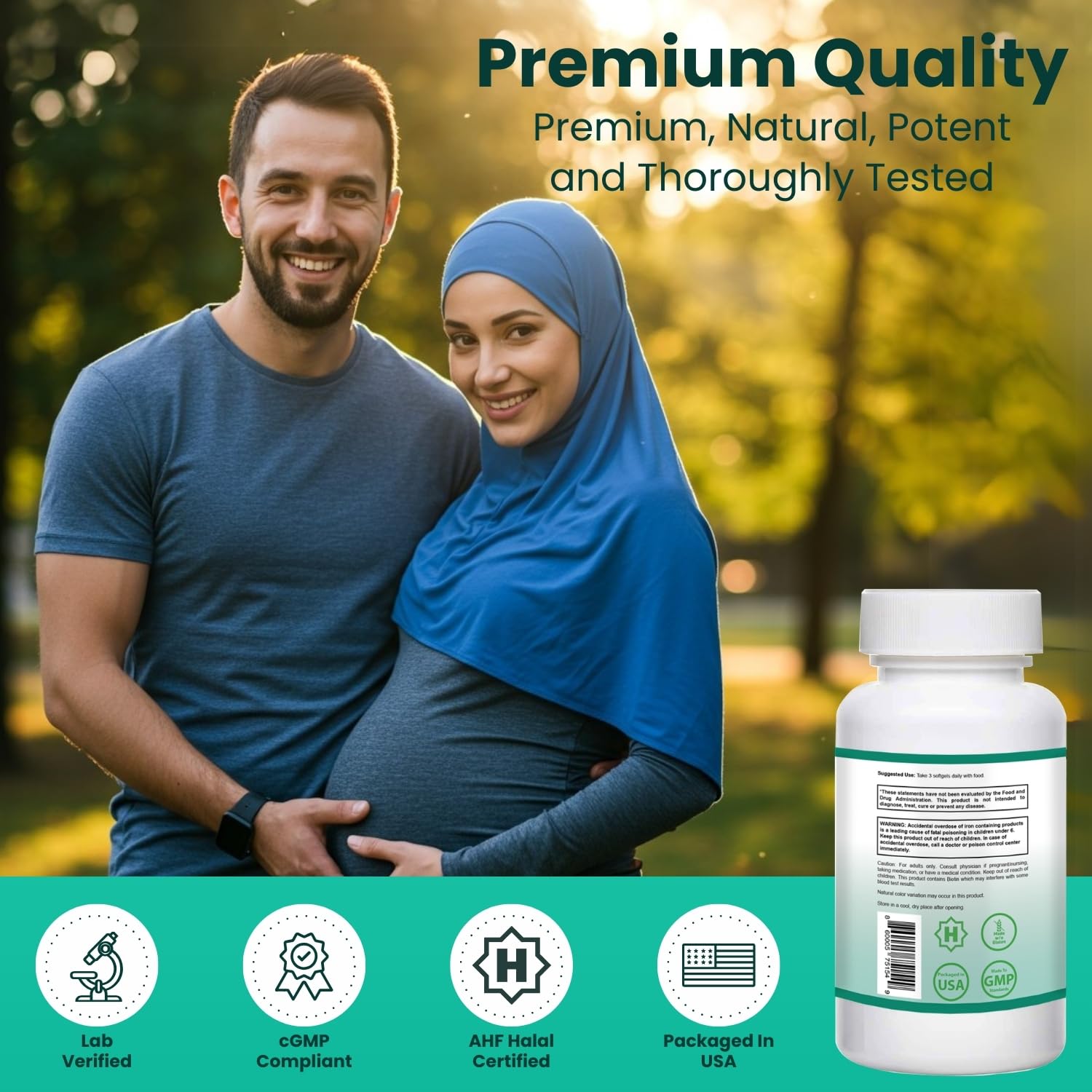 SHIFAA NUTRITION cápsula en platillo junto a omega-3 y vitaminas visibles