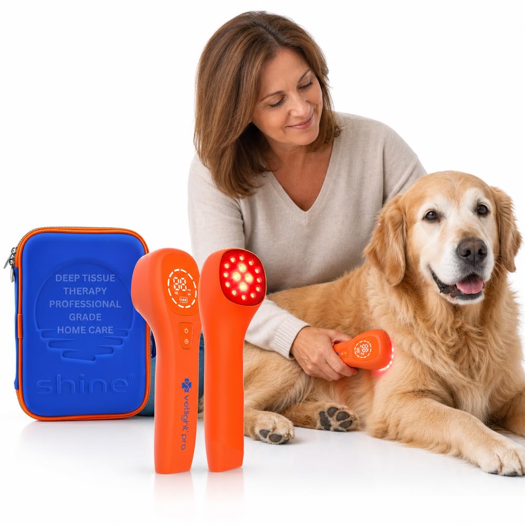 SHINE dispositivo VetLight Pro frente mostrando diseño ergonómico y fácil uso