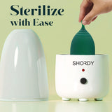 SHORDY esterilizador funcionando, limpieza rápida y segura