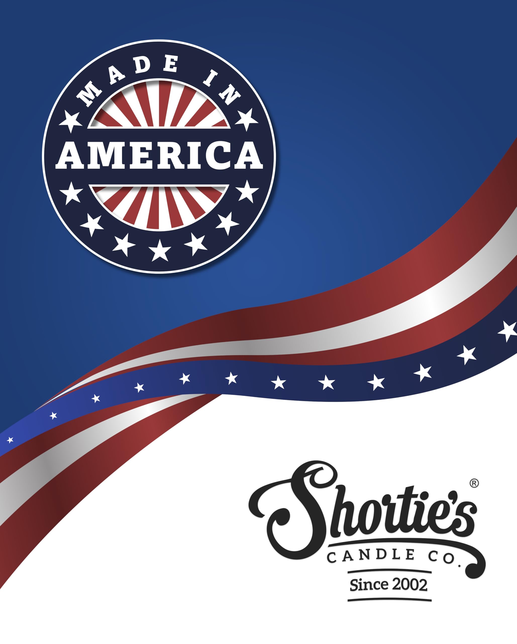 Shortie's Candle Company etiqueta con ingredientes naturales y aceites esenciales