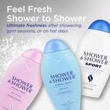 Shower To Shower producto en taquilla de gimnasio, frescura y control del olor