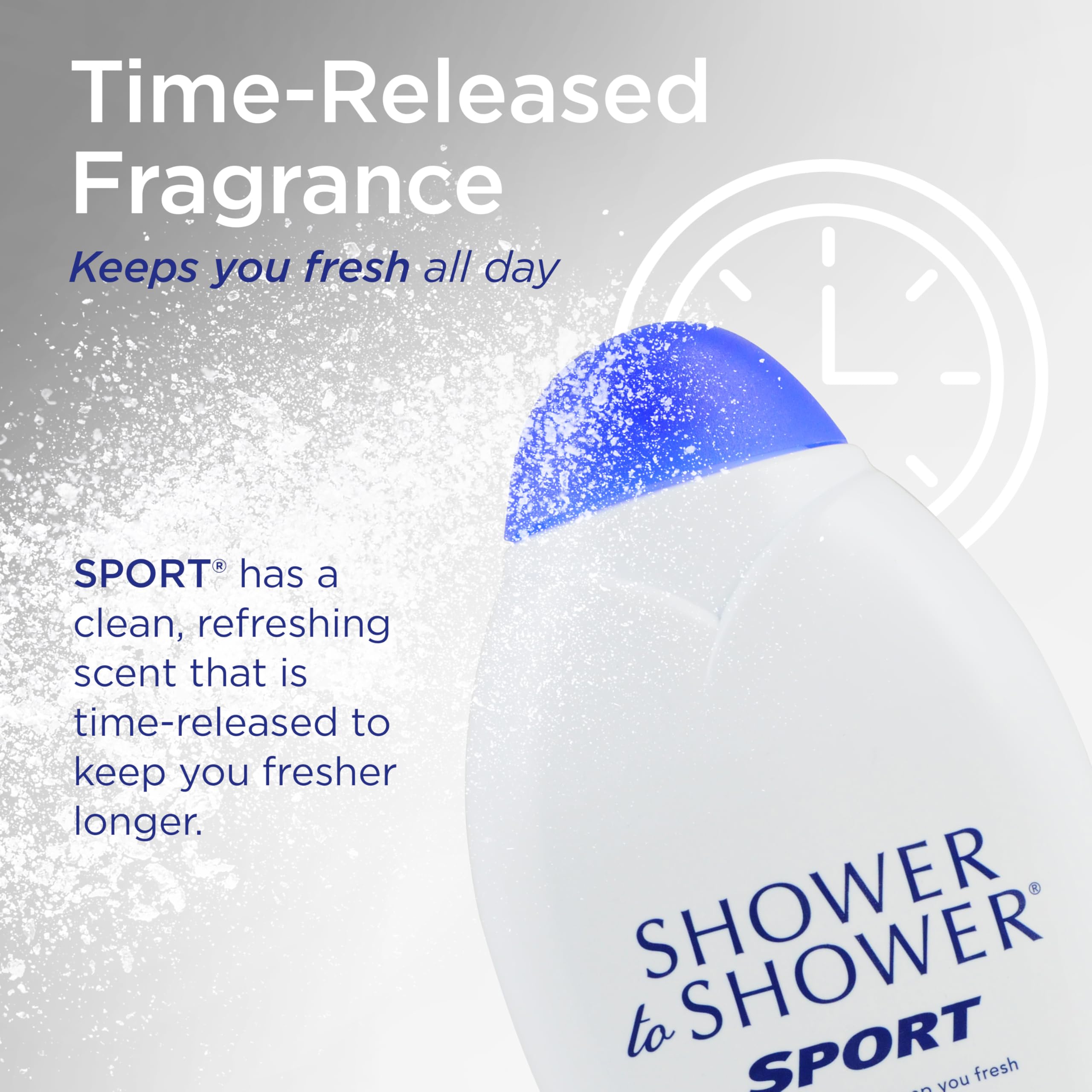 Shower To Shower uso en gimnasio mantiene piel seca durante ejercicio