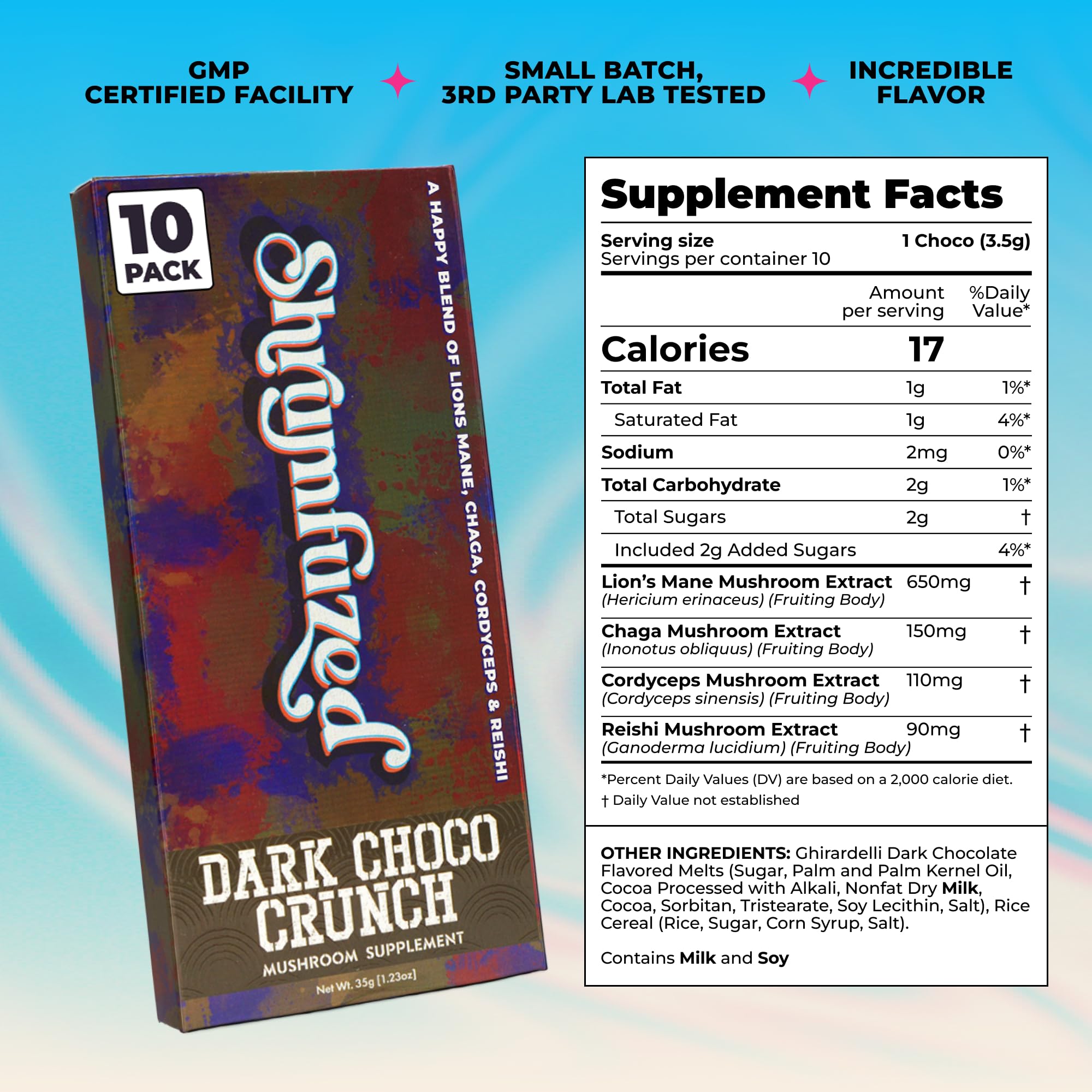 Shrumfuzed chocolate en mano para mostrar tamaño por porción práctico