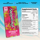 Shrumfuzed envase abierto con las gomitas visibles, conveniencia de 10 unidades