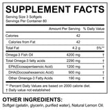 shwdppmy etiqueta nutricional mostrando 1200 mg EPA y 900 mg DHA por porción