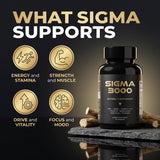 SIGMA 3000 etiqueta con lista de ingredientes y beneficios