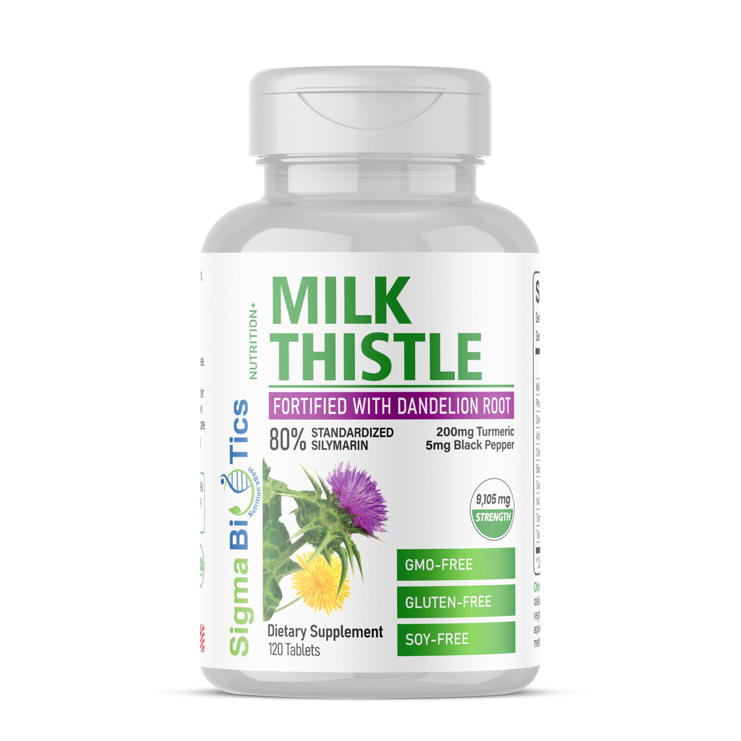 SigmaBiotics frasco frontal mostrando etiquetas y beneficios