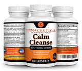 Sigmaceutical etiqueta Calm Cleanse con lista de ingredientes para transparencia y confianza