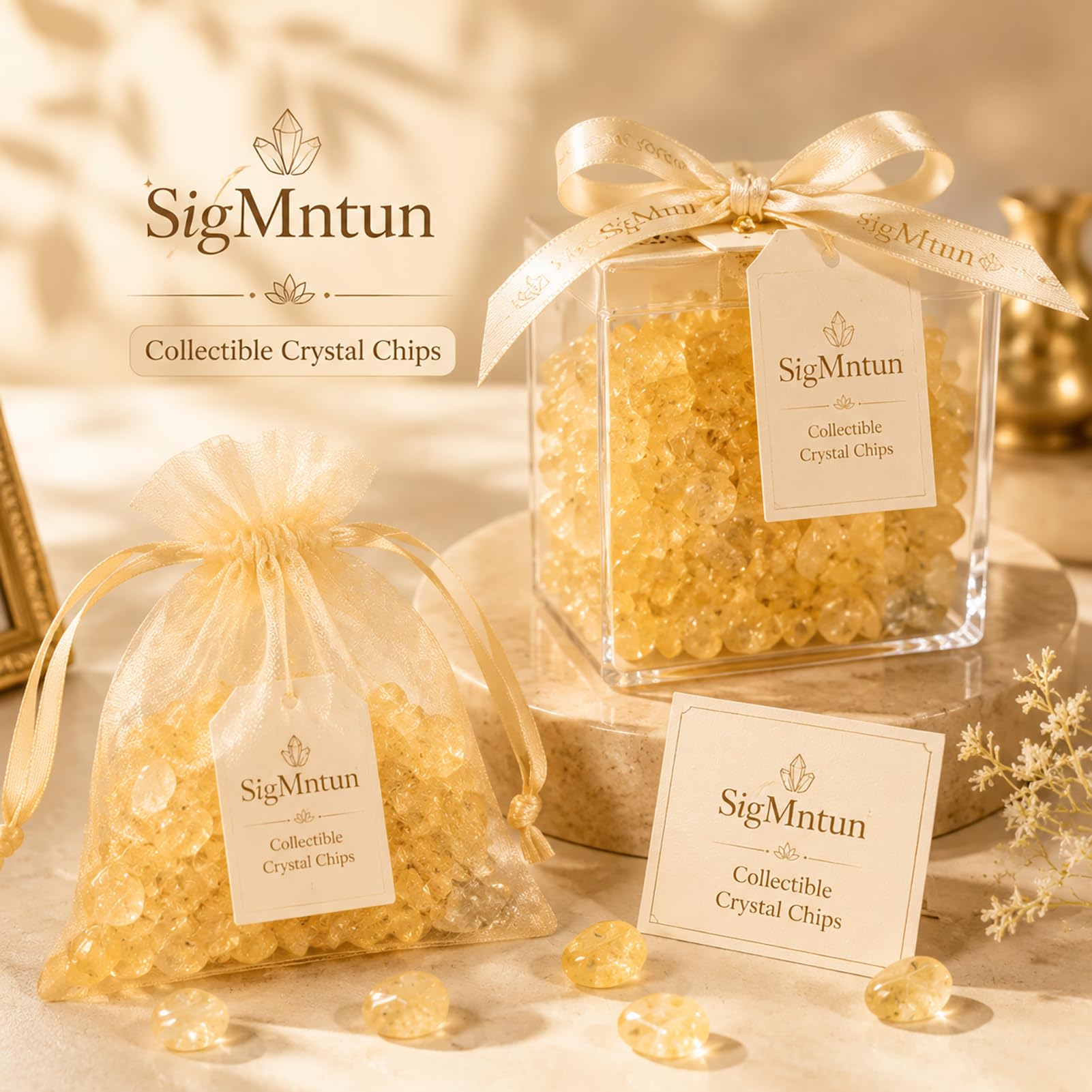 SigMntun chips en centro de mesa mostrando efecto estético cálido