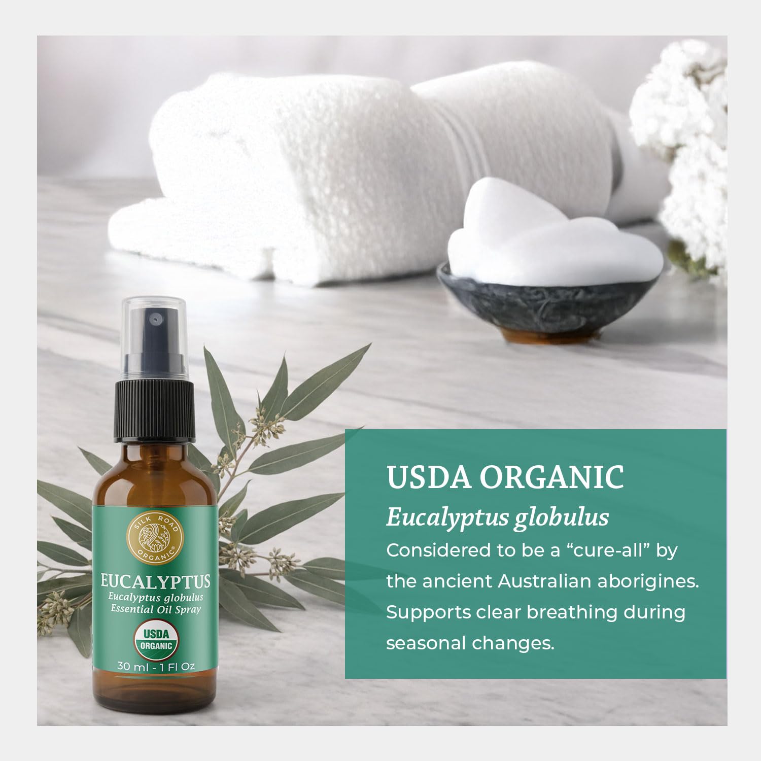 Silk Road Organic etiqueta con sello orgánico USDA destacando pureza