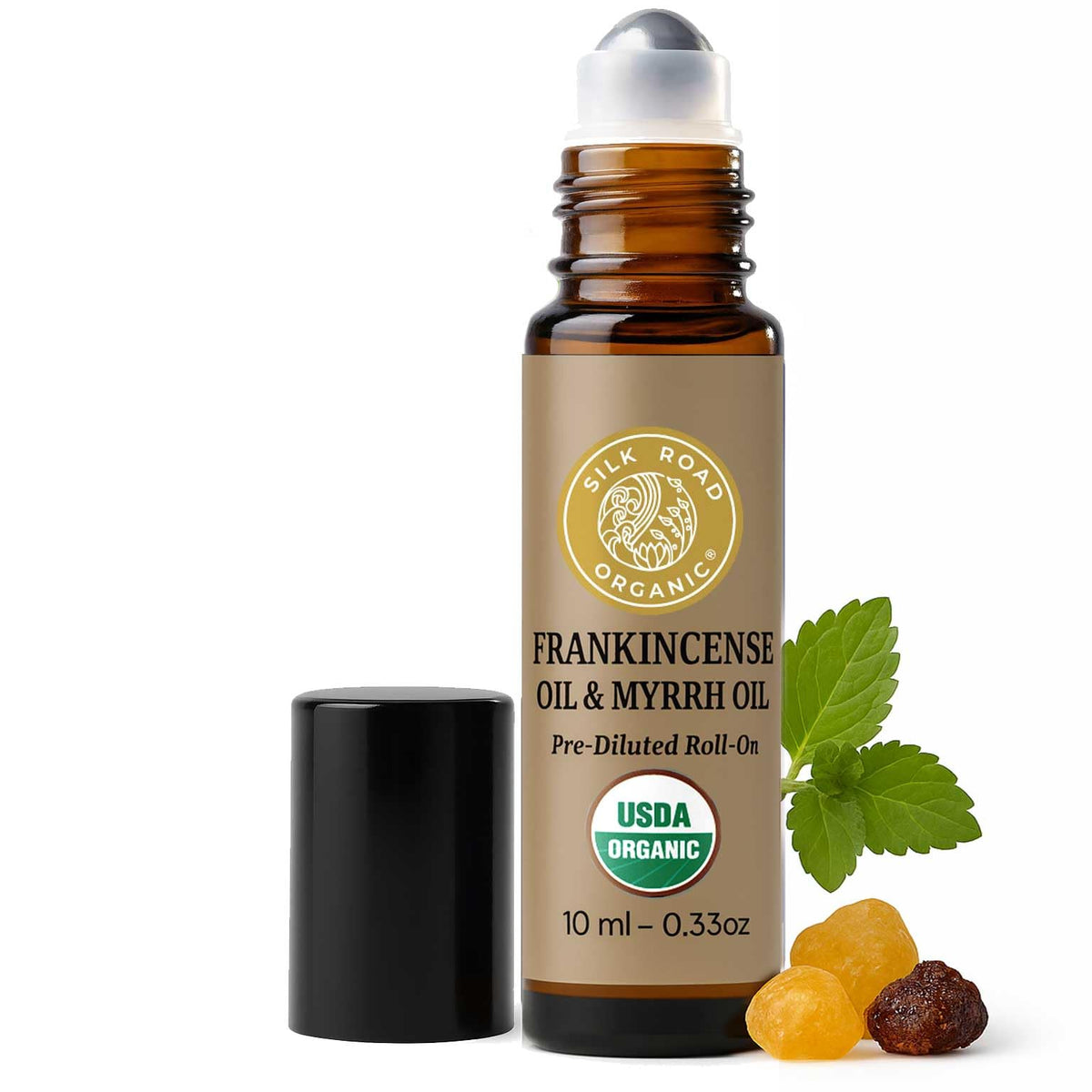 Silk Road Organic frasco frontal mostrando diseño y uso portátil