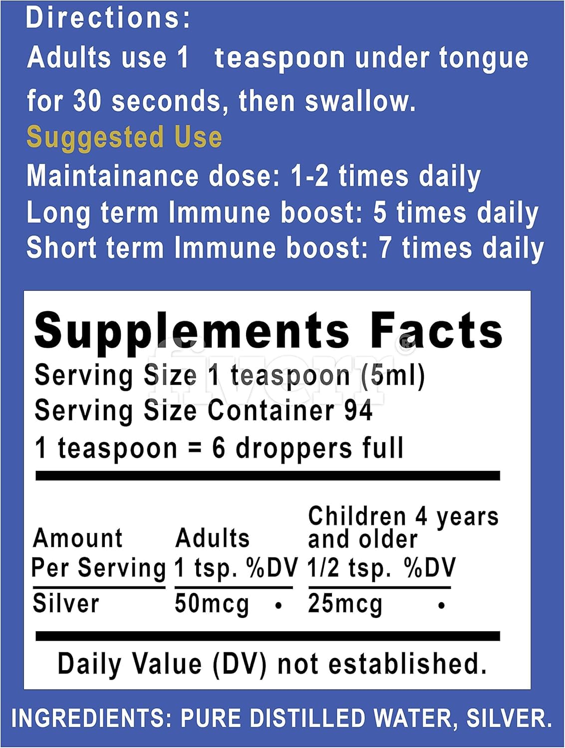 Silver Holistics solución 10 ppm en primer plano, aspecto claro y puro