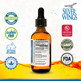 Natural Path Silver Wings primer plano de partículas nano, muestra pureza y tamaño