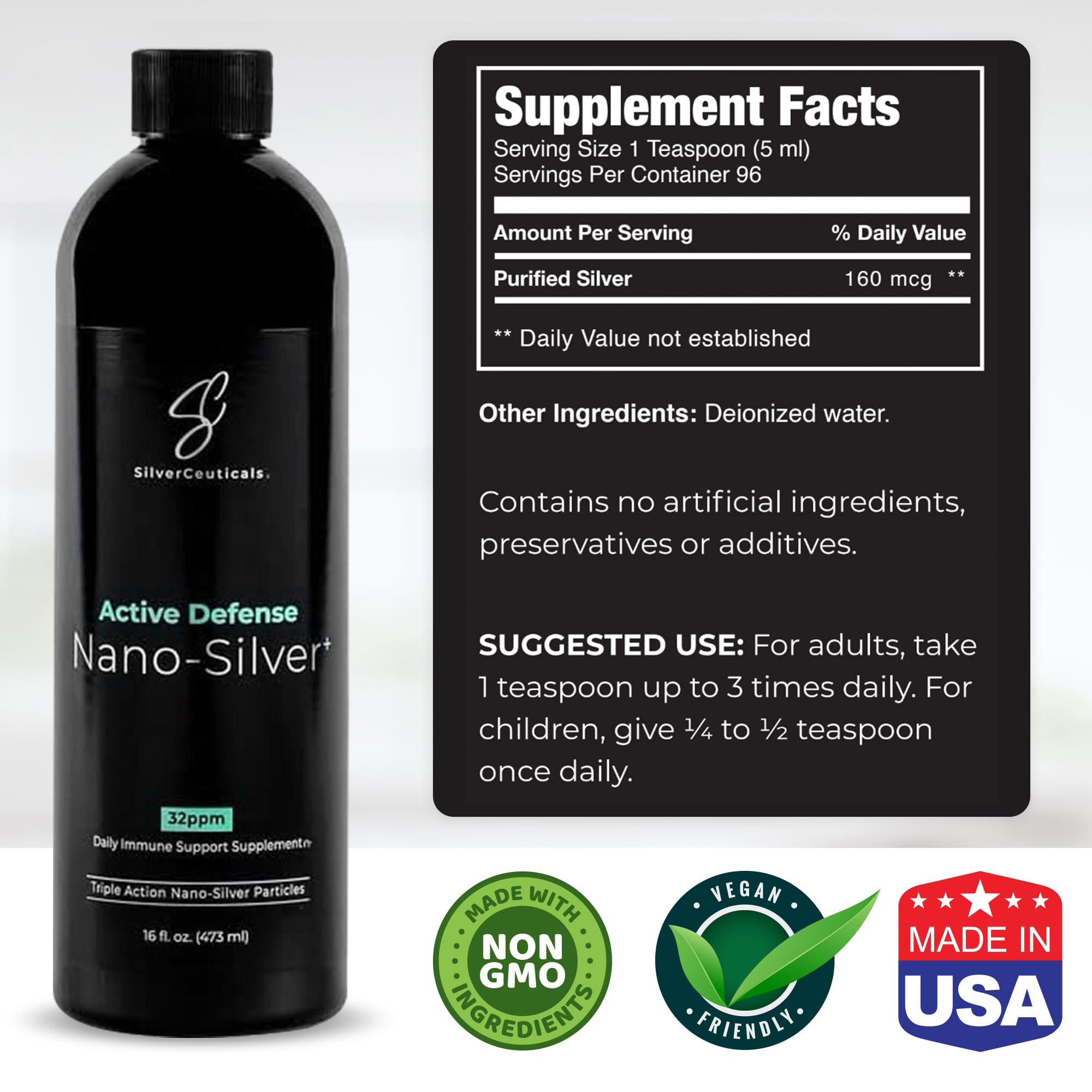 SilverCeuticals aplicación tópica en mano para cuidado puntual
