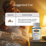 Simple Promise Paratoxil etiqueta con certificaciones cGMP y libre de gluten visible