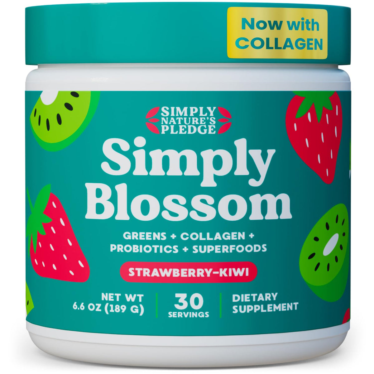 Simply Blossom frente del envase mostrando diseño y beneficio diario