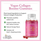 Simply Collagen varias gominolas en forma de corazón que facilitan la toma diaria