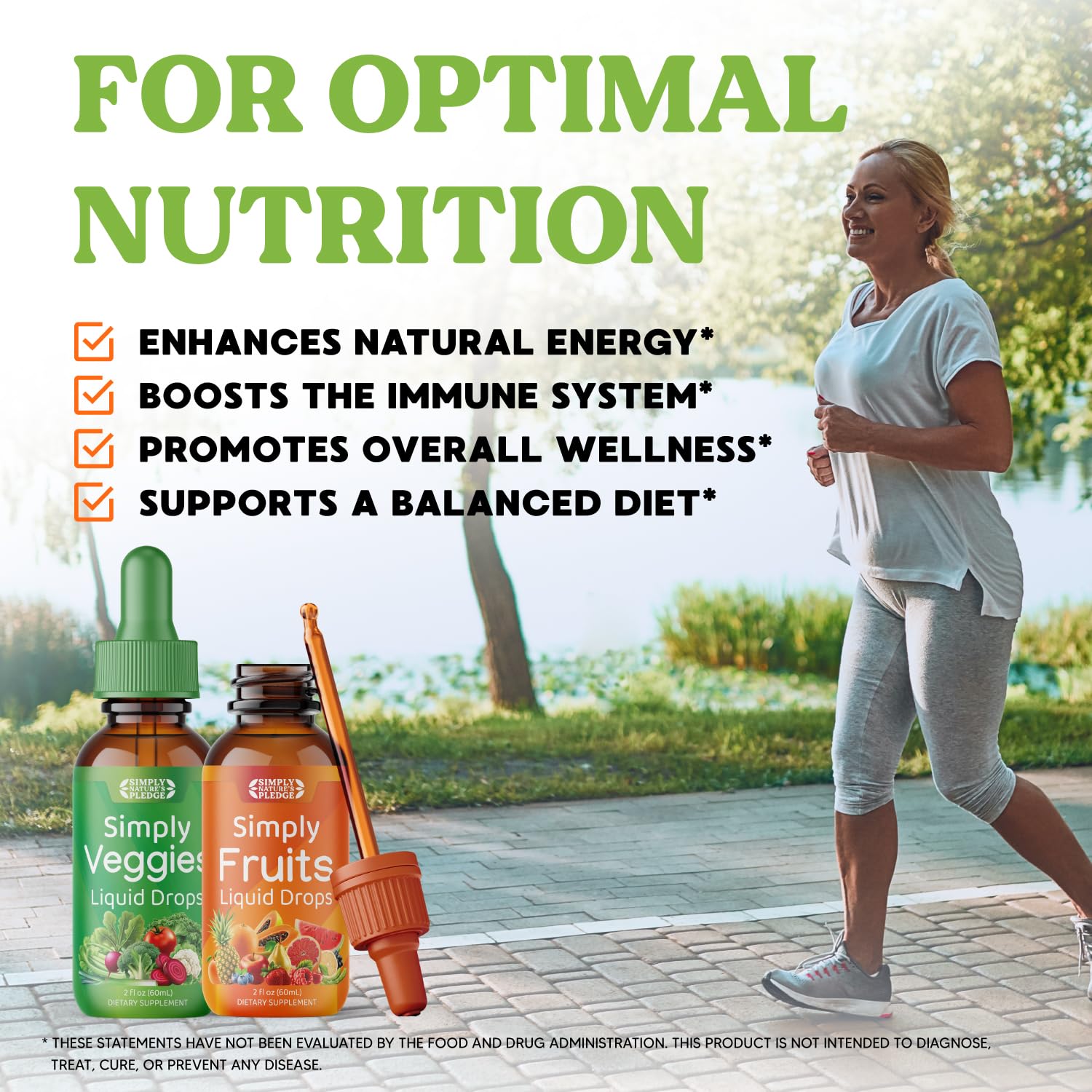 Simply Nature's Pledge botella en mano para comparar tamaño y portabilidad