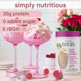 simply tera's batido de vainilla servido en vaso para recuperación y sabor