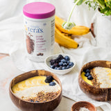 simply tera's etiqueta con certificaciones non-GMO y libre de rBGH