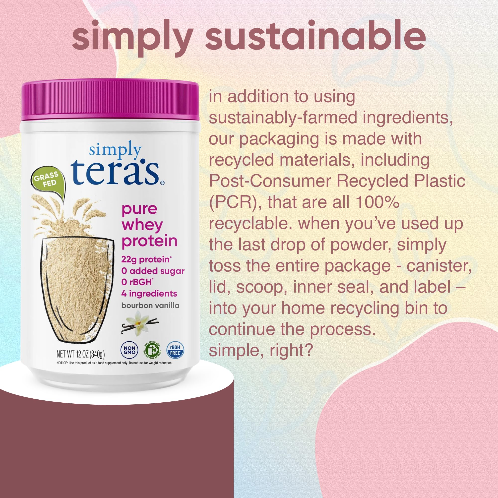 simply tera's etiqueta de ingredientes, información clara y clean label