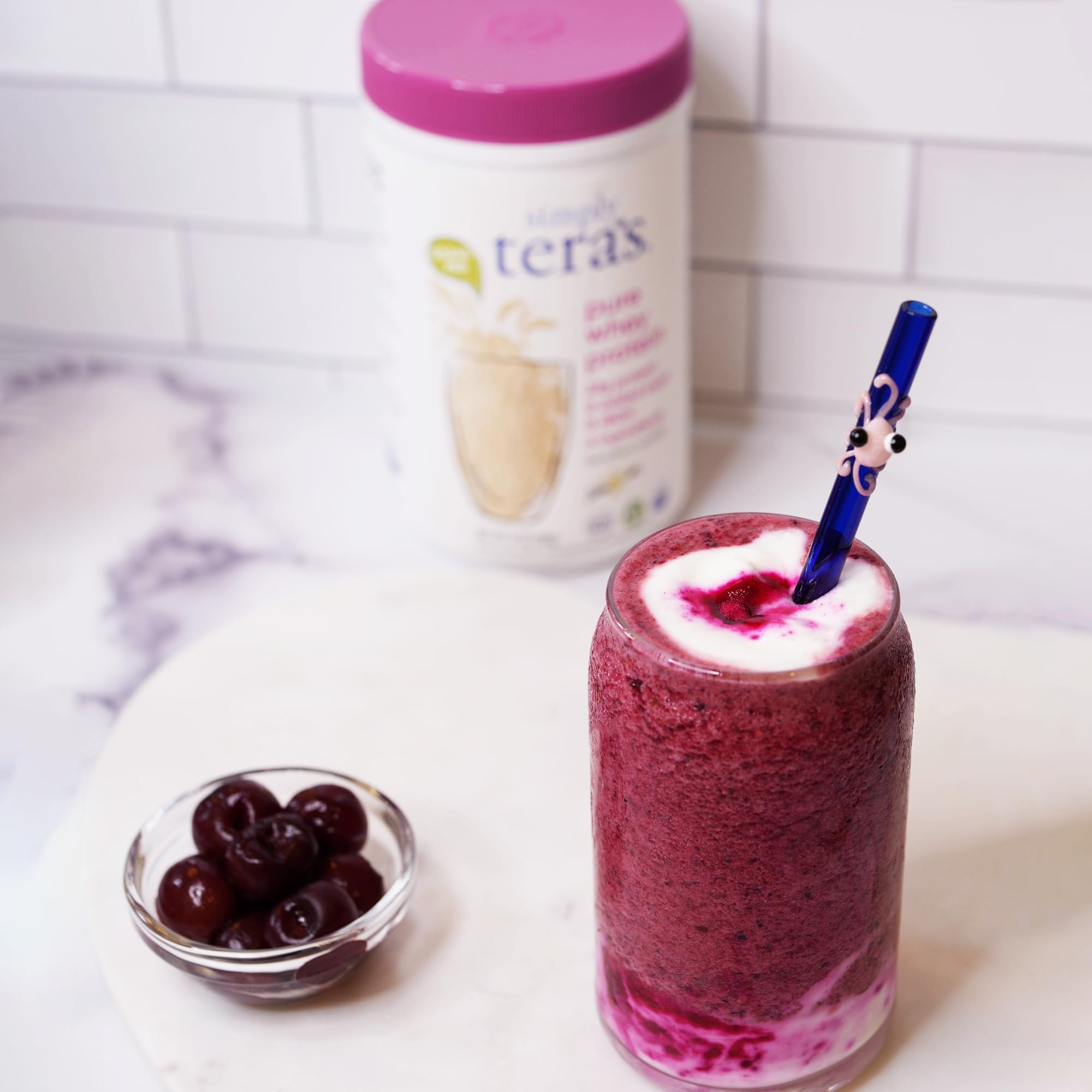 simply tera's etiqueta de ingredientes resaltando origen grass‑fed y sin edulcorantes artificiales