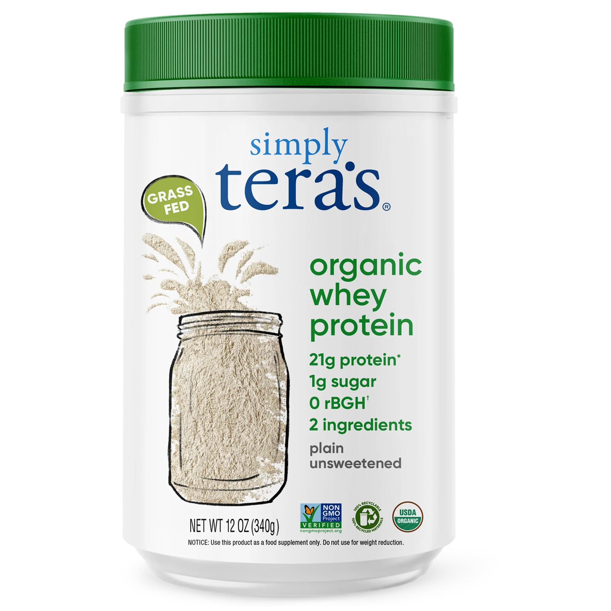 simply tera's vista frontal del paquete mostrando marca y tamaño, práctico para almacenar