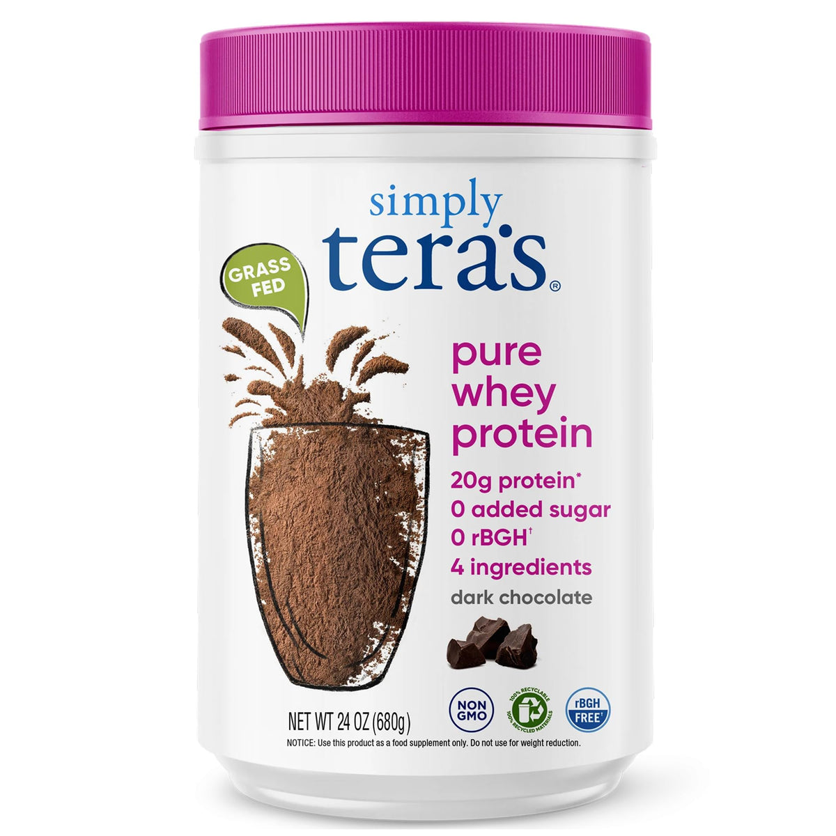 simply tera's frente del paquete mostrando diseño y beneficios claros