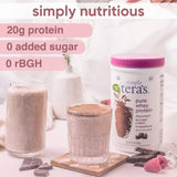 simply tera's batido preparado en vaso listo para beber y recuperación rápida