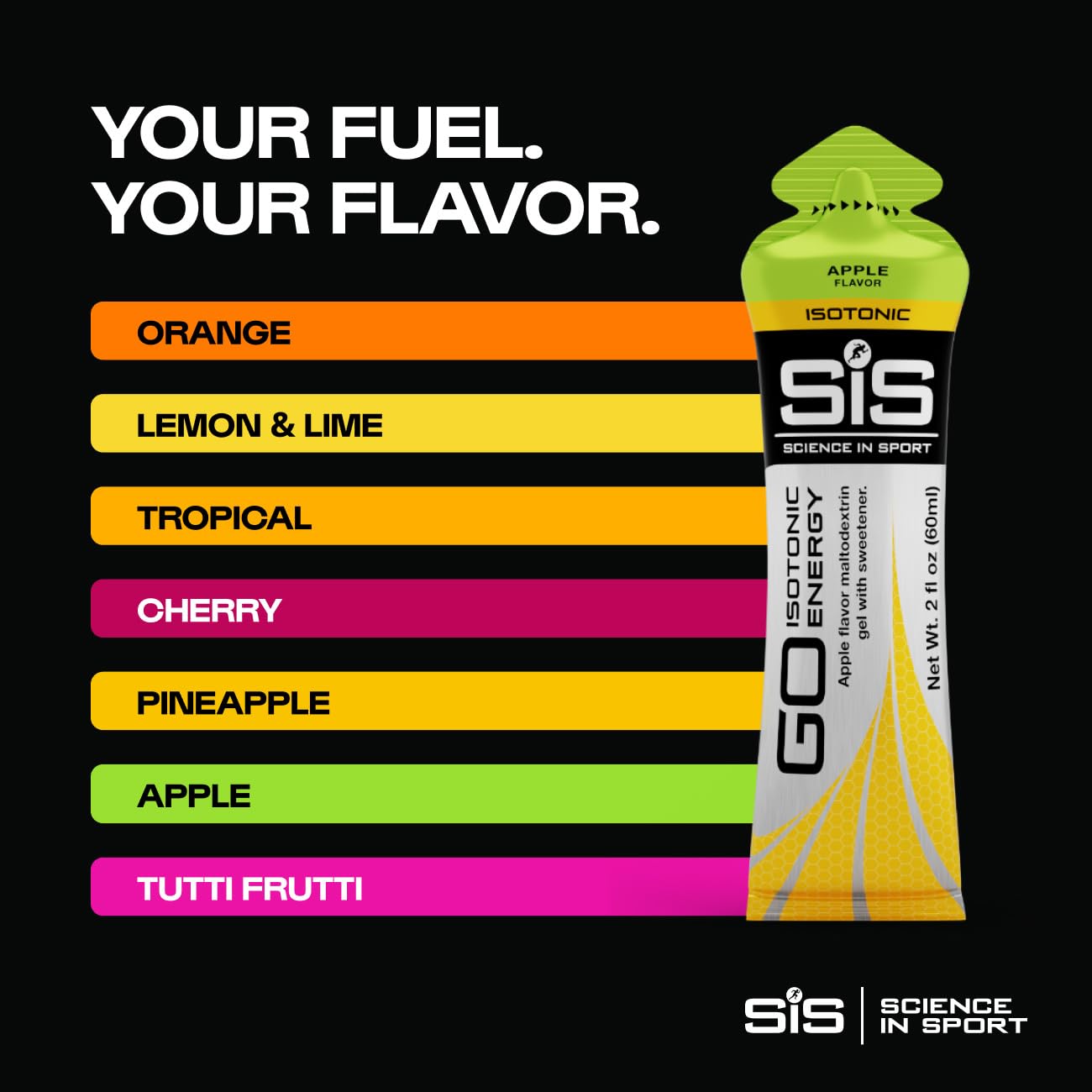 Science in Sport gel en uso por ciclista en ruta, aporte rápido de carbohidratos