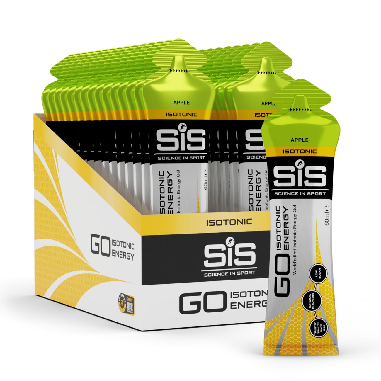 Science in Sport frontal del paquete de gel isotónico sabor manzana, energía rápida