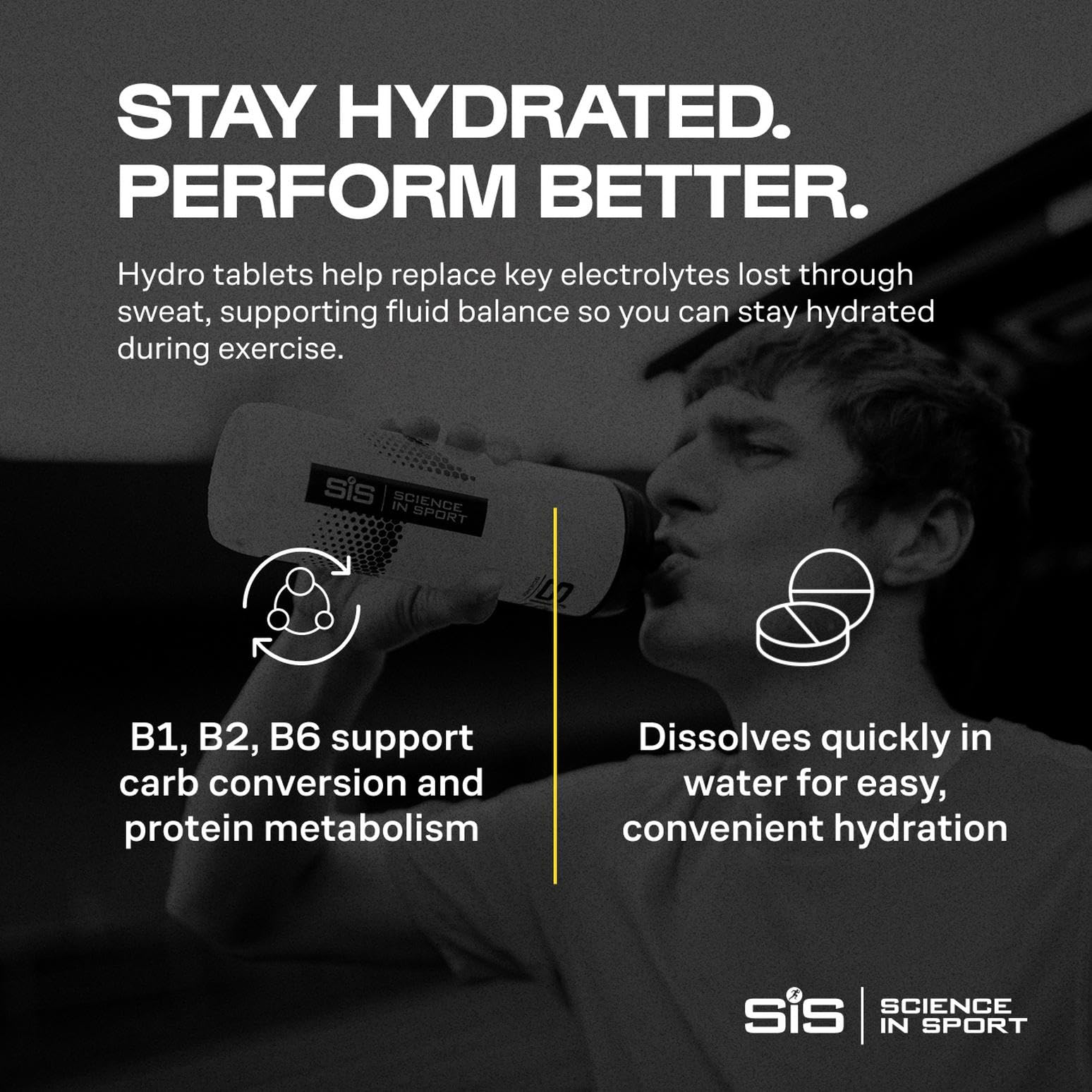 Science in Sport ciclista bebiendo solución para reponer electrolitos durante entrenamiento