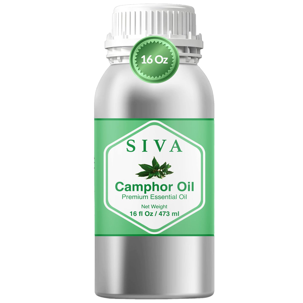 Siva aceite de alcanfor frasco frontal muestra etiqueta y tamaño