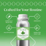 SIVA ORGANICS gota de aceite de menta en piel mostrando textura y pureza, beneficio: fácil mezcla
