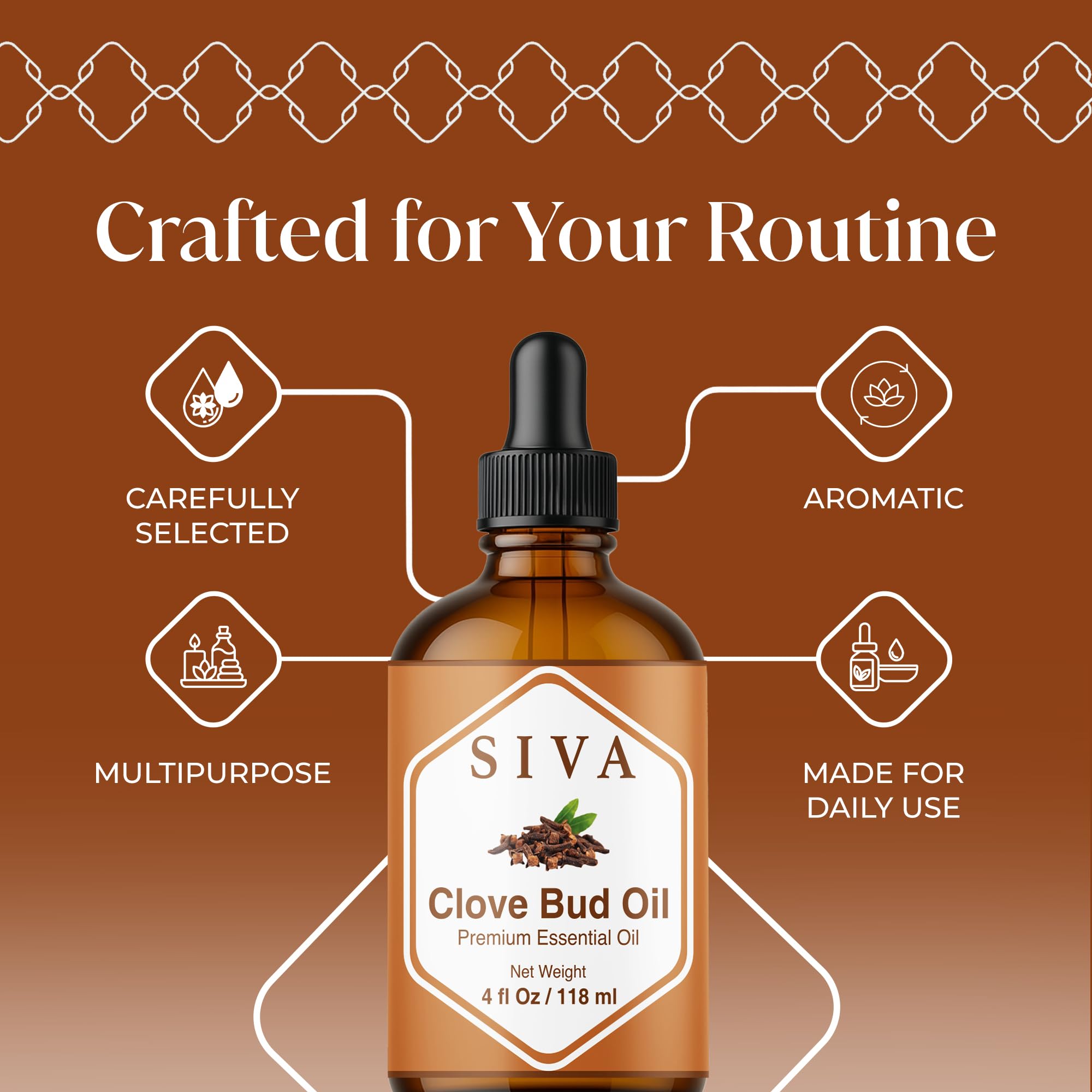 SIVA ORGANICS cuentagotas en primer plano para dosificación precisa