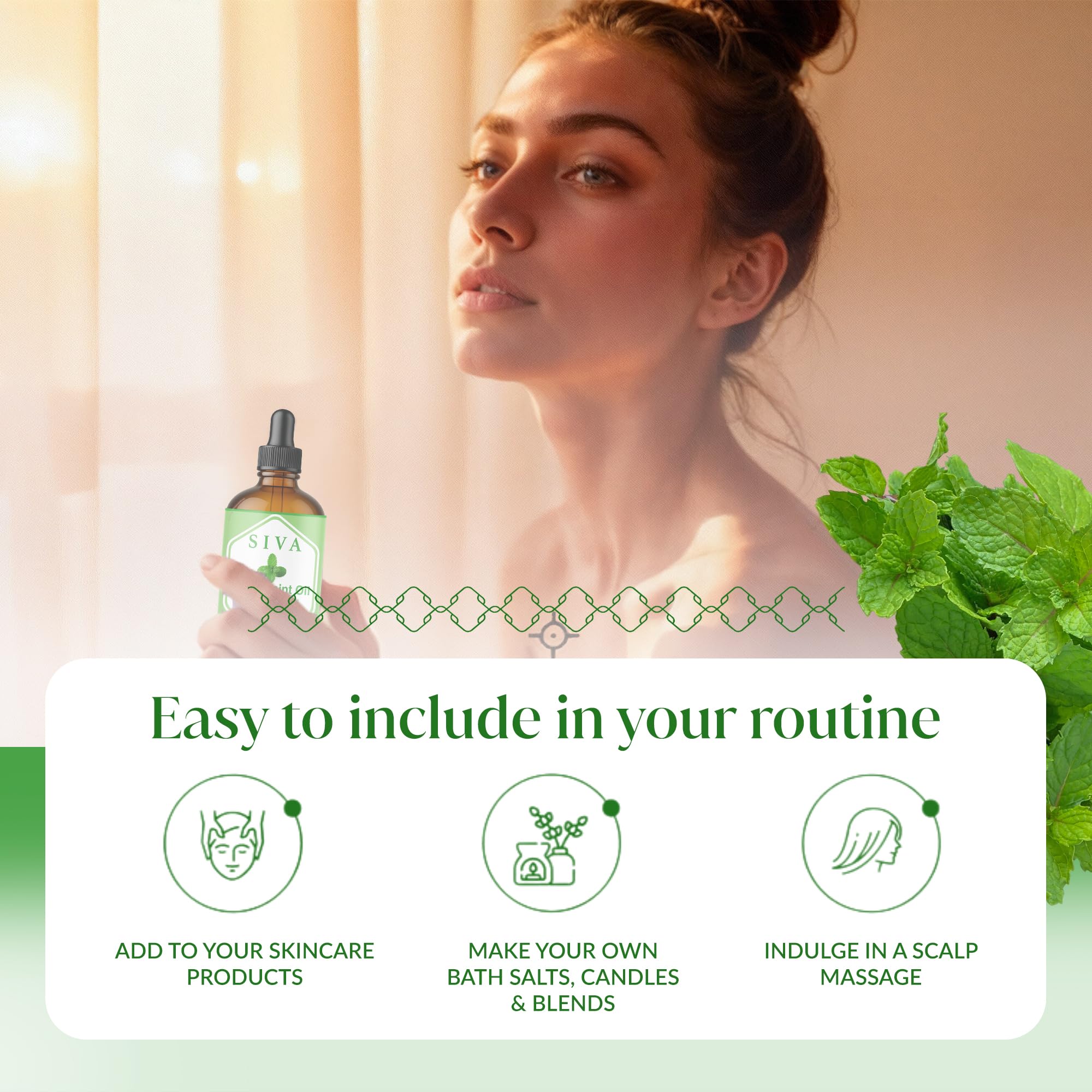 SIVA ORGANICS sales de baño con aceite de menta, baño personalizado