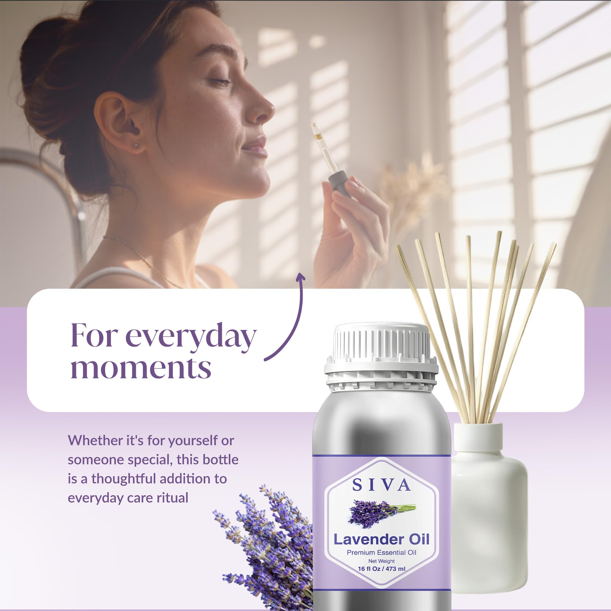 SIVA ORGANICS comparación de tamaño 473 ml para referencia visual