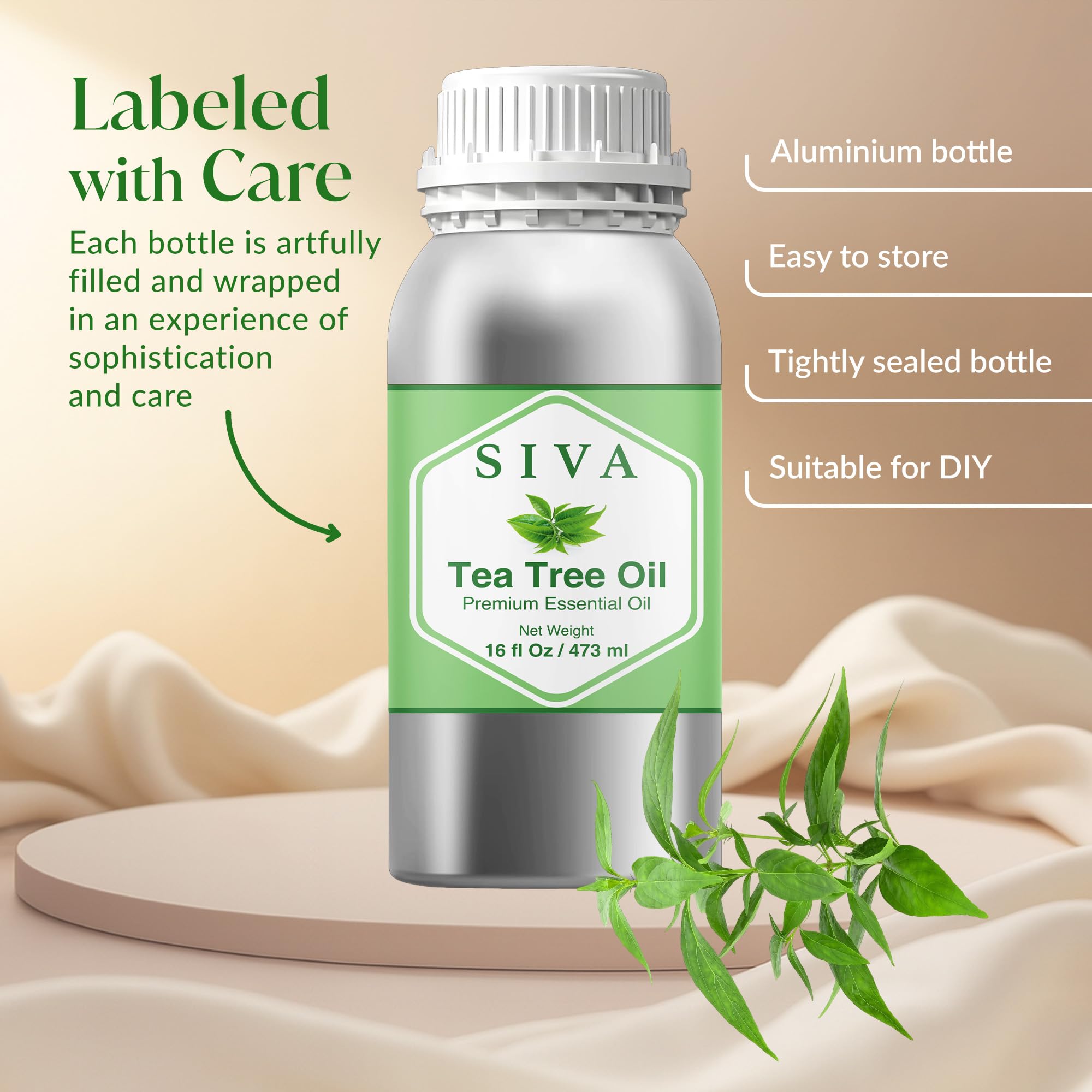 Siva Tea Tree aplicado diluido para masaje capilar y mejora de rutina