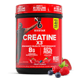 Six Star frente del envase mostrando sabor Fruit Punch y 30 servicios