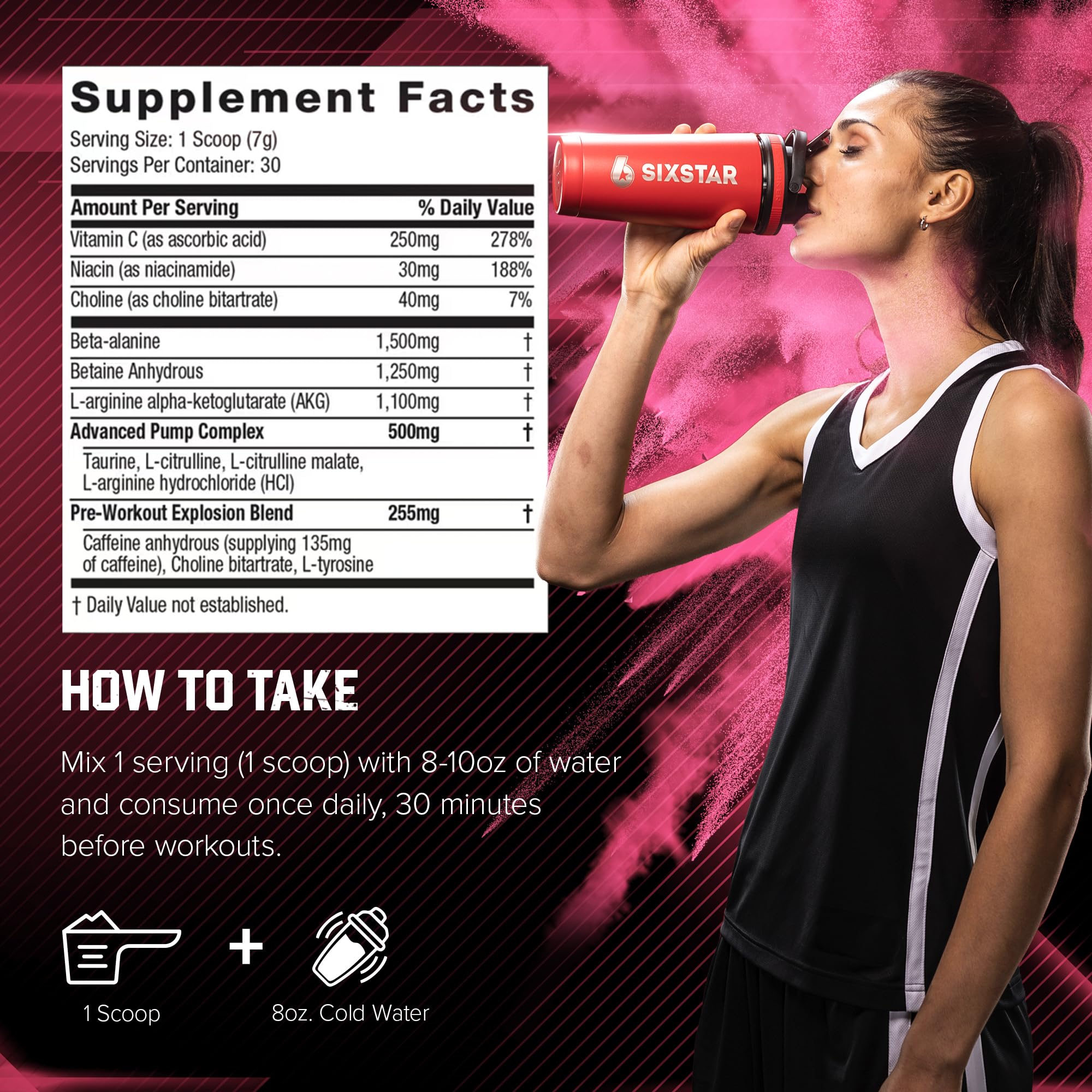Six Star etiqueta con información nutricional visible y detalles de ingredientes