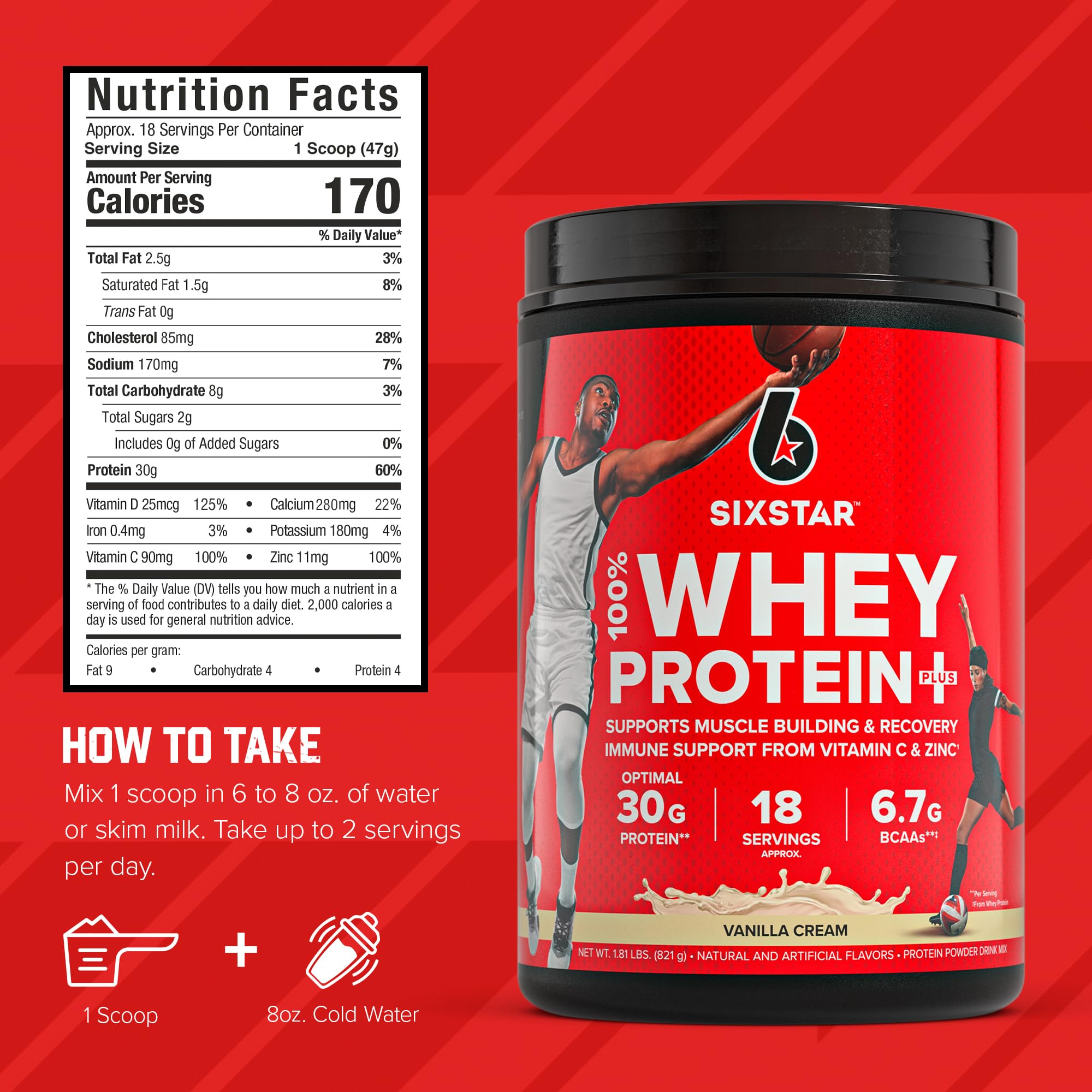 Six Star etiqueta nutricional en detalle destacando 30 g proteína